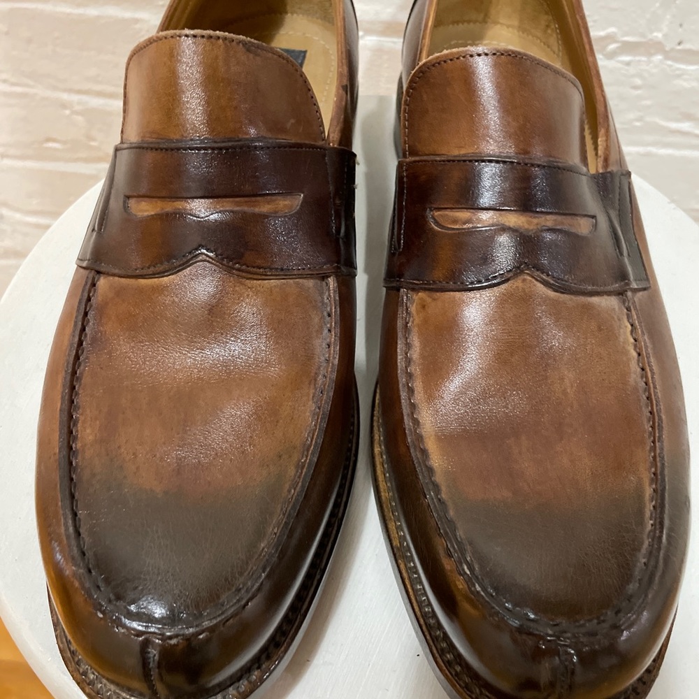 Barney's New York Men's 12 Brown Leather
Penny Loafers